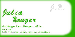 julia manger business card