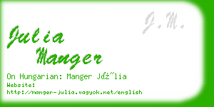 julia manger business card